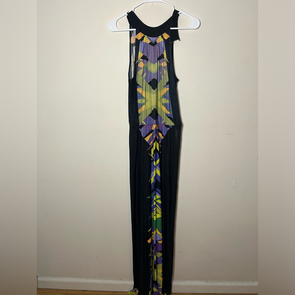 BCBGMaxAzria Resort Sheath Maxi Dress in Black and Blue